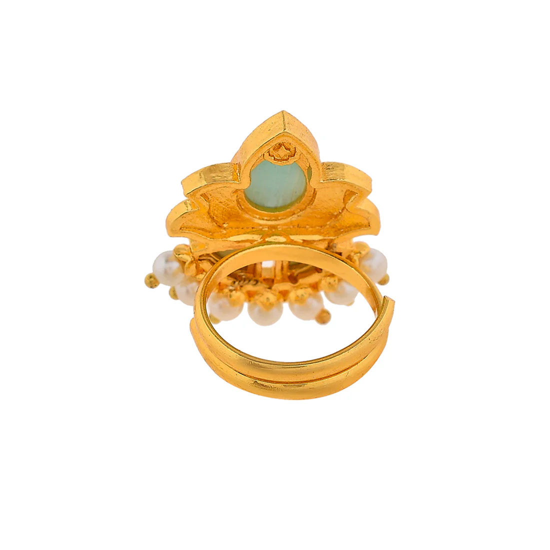 Forever More Floral Green Stone Enamelled Cocktail Ring - Image 5