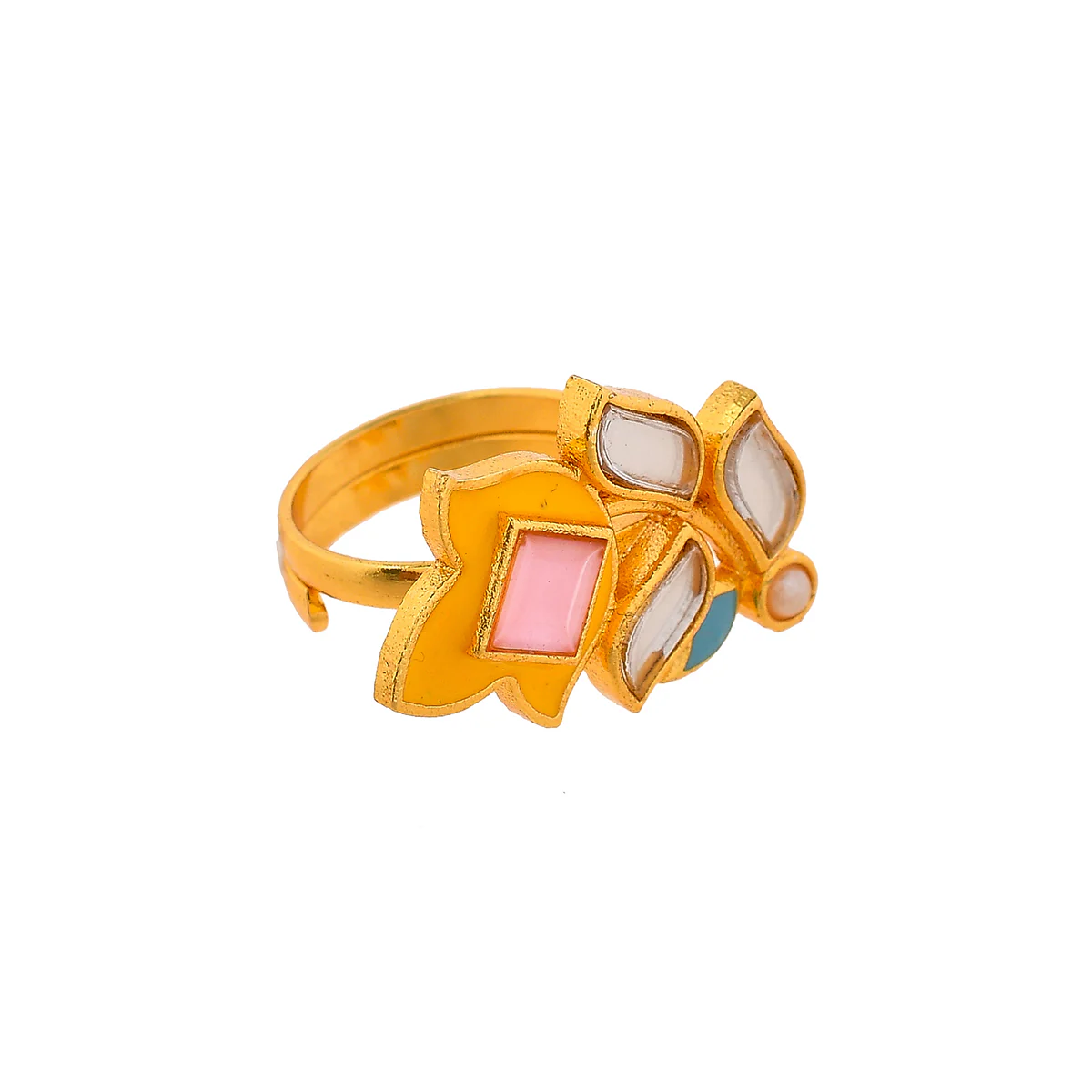Forever More Floral Pink Stone and Pearl Ring - Image 6