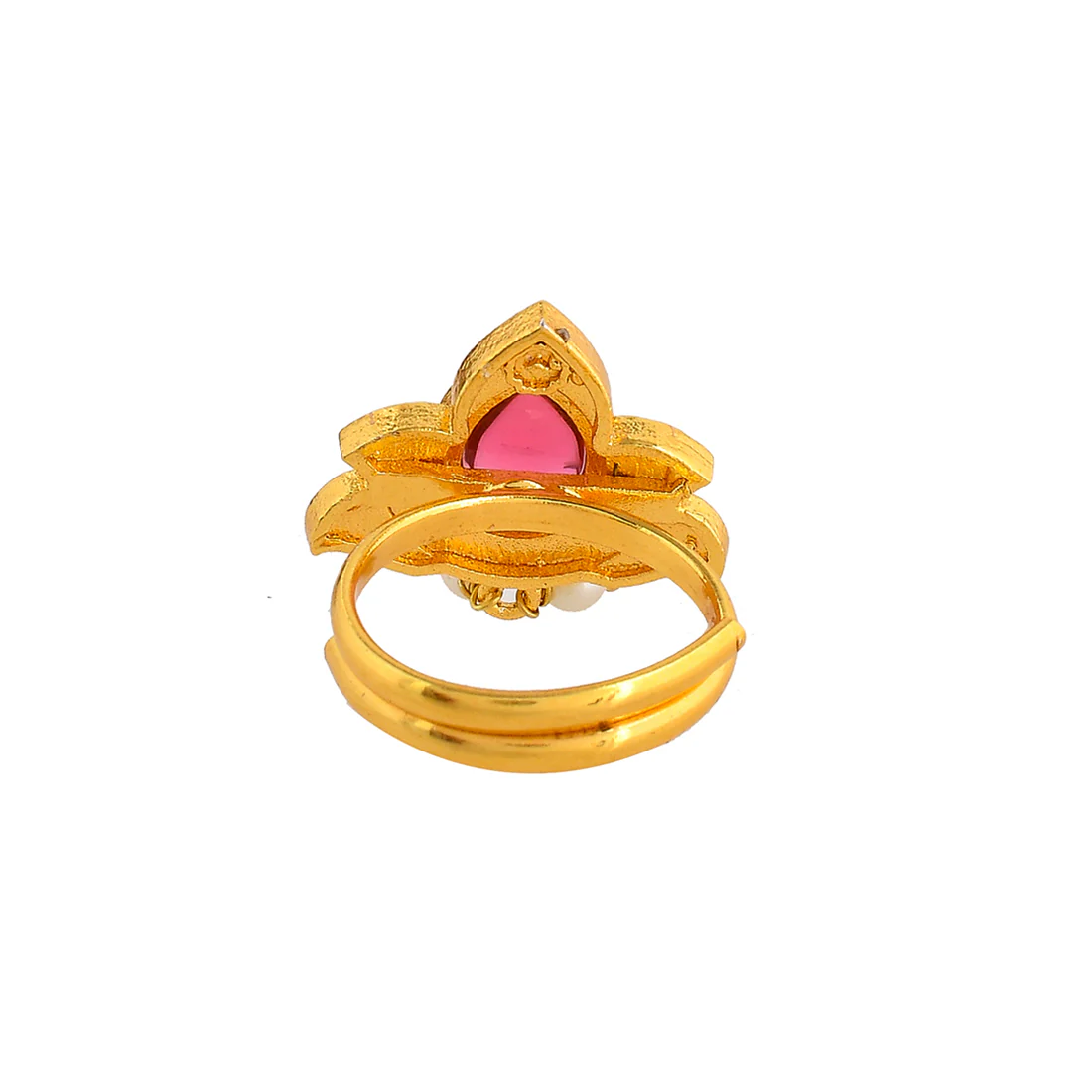 Forever More Floral Pink Stone and Pearls Ring - Image 5