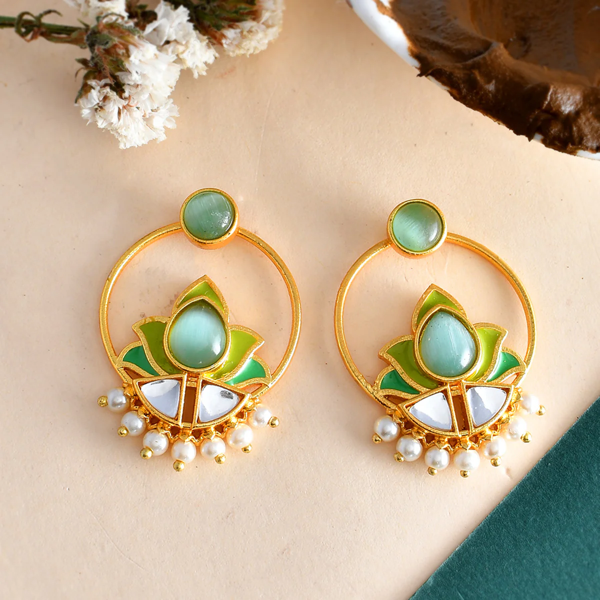 Forever More Lotus Inspired Hoop Earrings