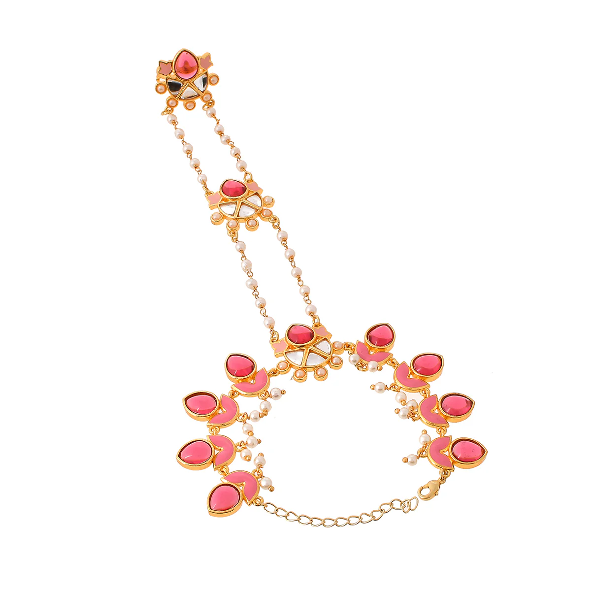 Forever More Pink Beaded Lotus Hath Phool - Image 4
