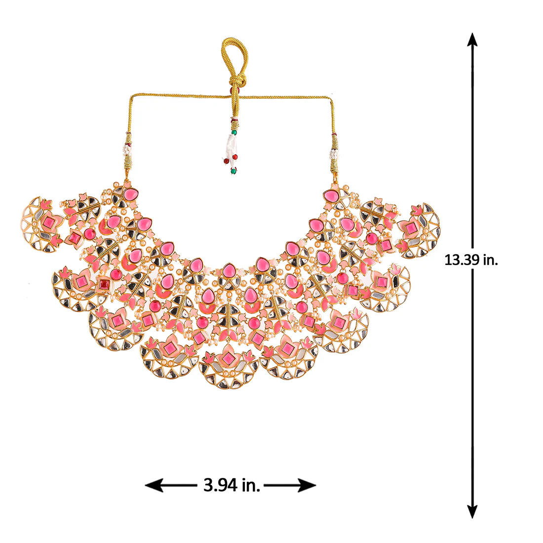 Forever More Pink Stones and Pearls Enamelled Opulent Jewellery Set - Image 6