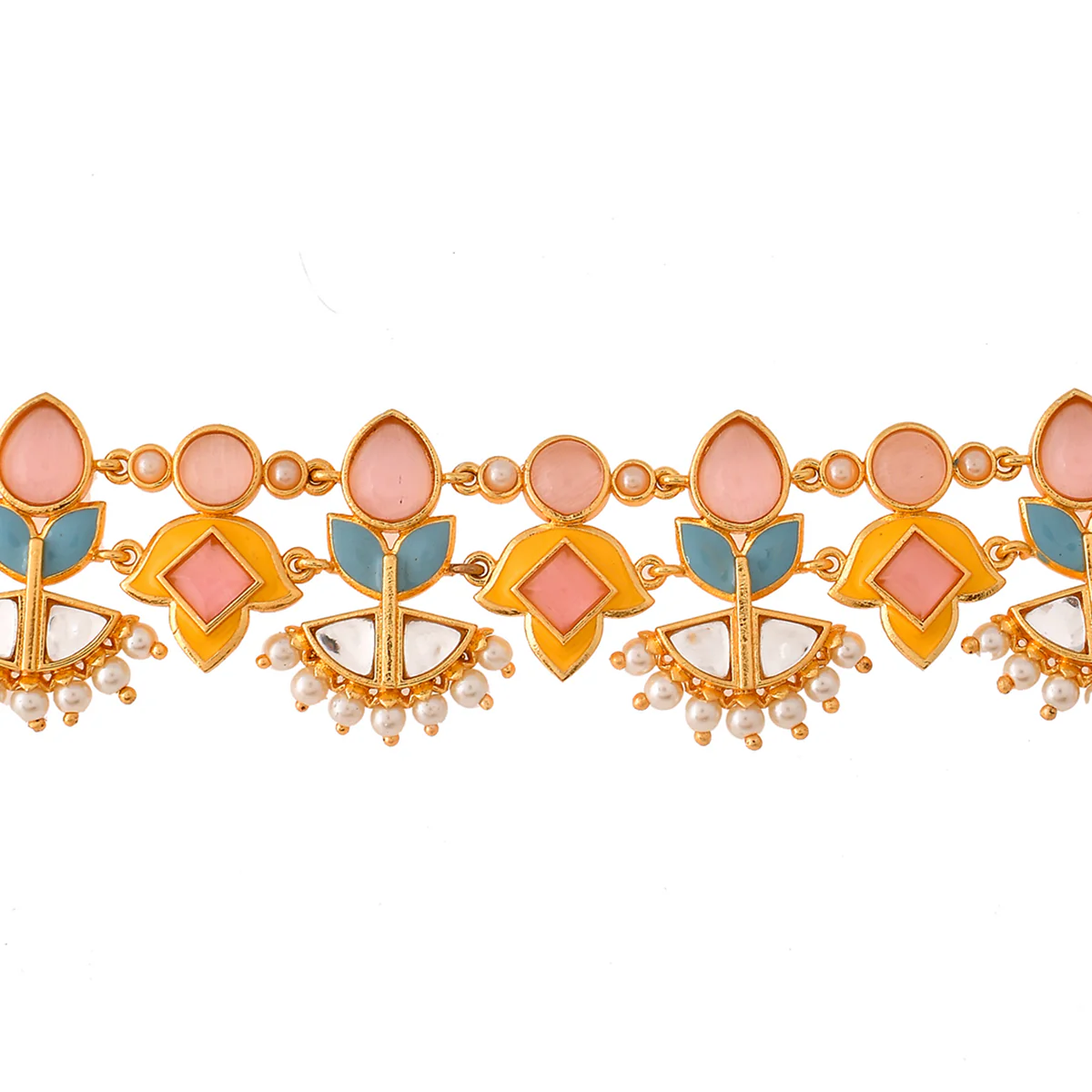 Forever More Yellow Blue Choker Necklace Set - Image 5