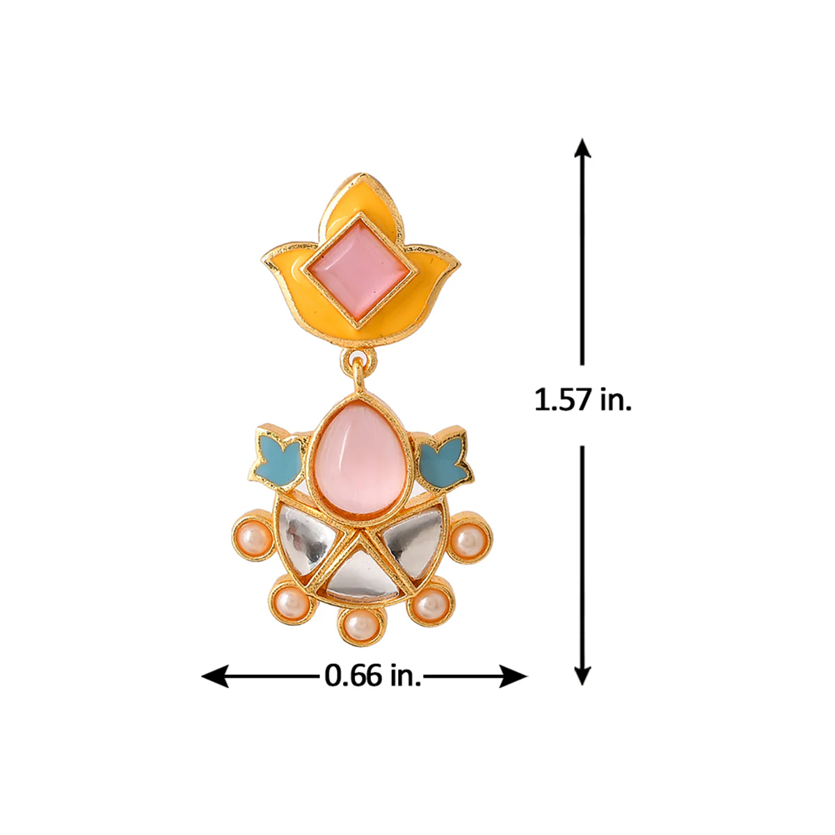 Forever More Yellow Blue Lotus Drop Earrings - Image 6