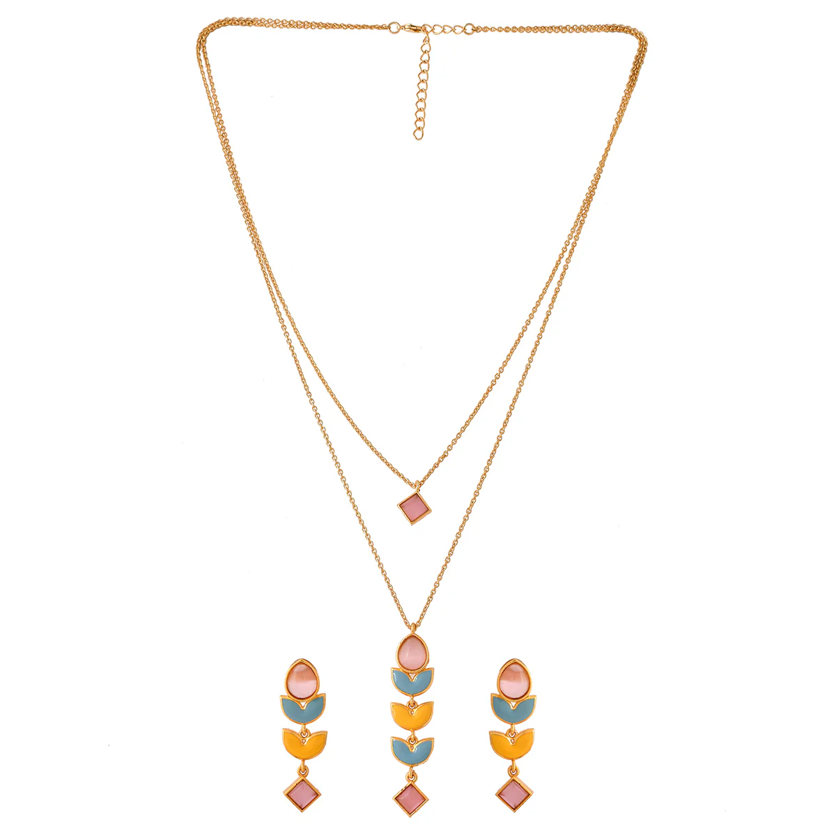 Forever More Yellow Blue Necklace Set - Image 3