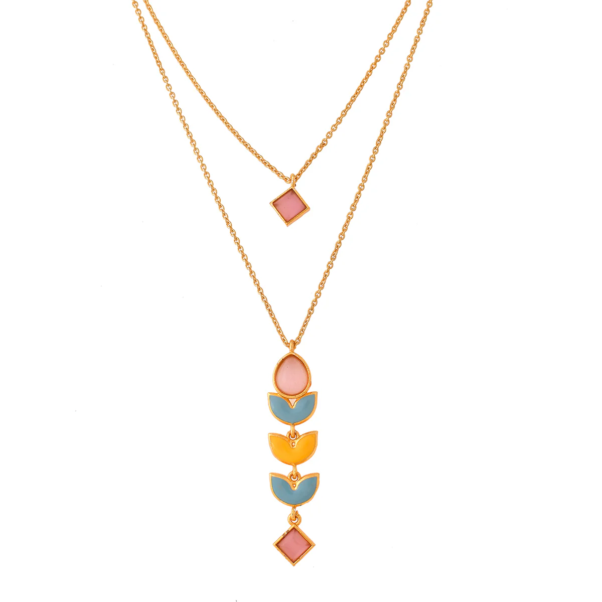 Forever More Yellow Blue Necklace Set - Image 4