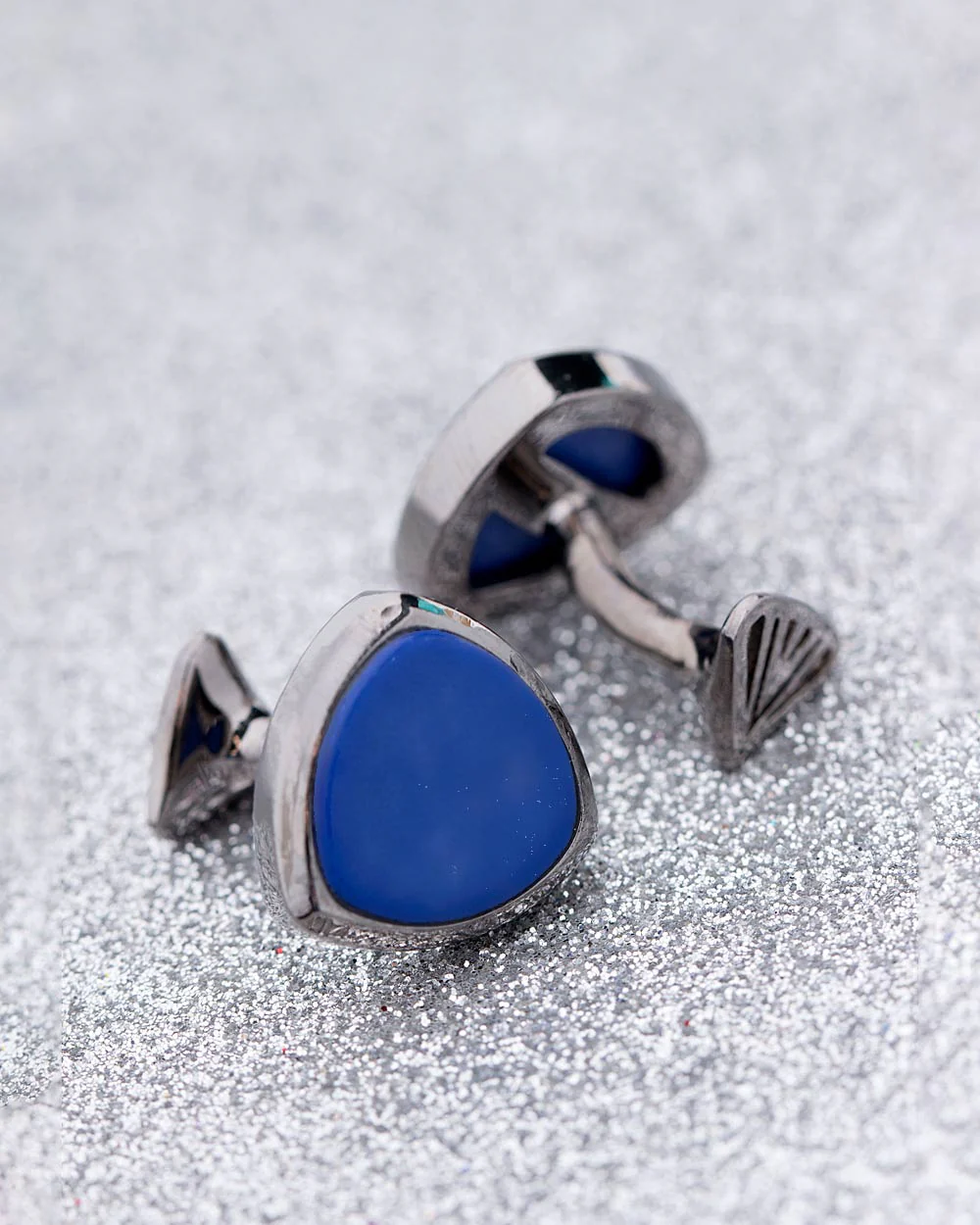 Formal Blue Stone Black Rhodium Milestone Cufflinks