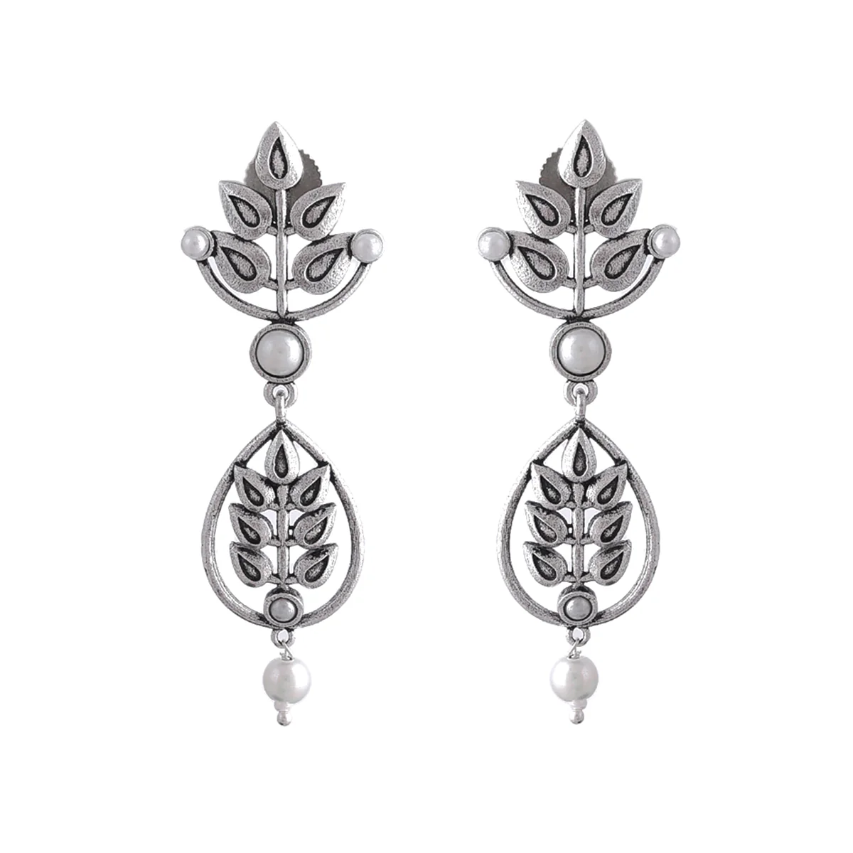 Fresh Fern Bloom Drop Earrings - Image 3