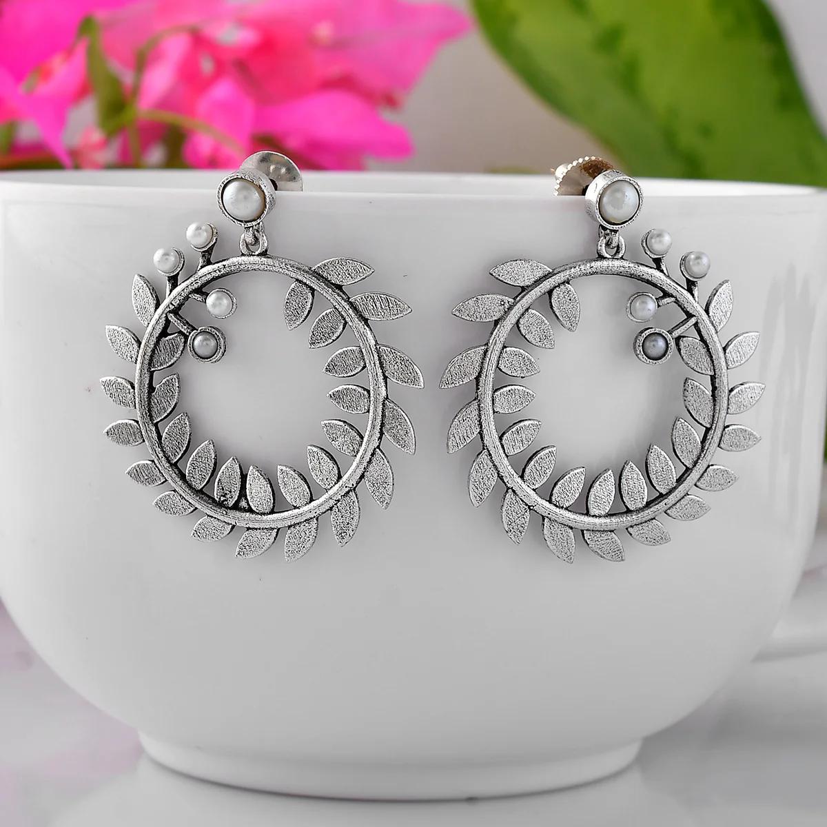 Fresh Fern Camellia Earrings - Image 2