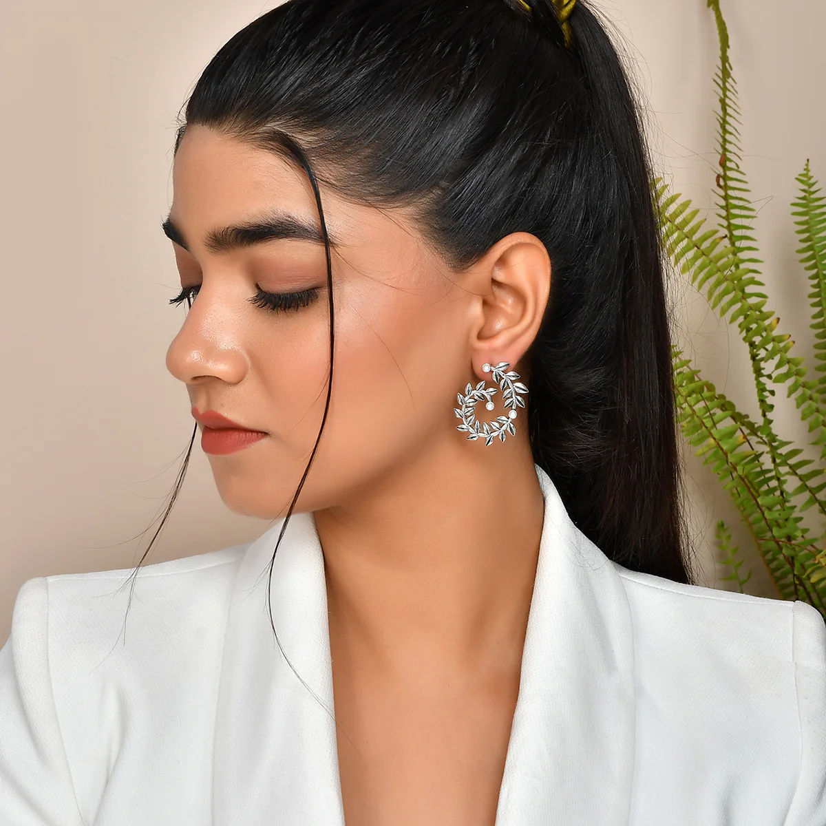 Fresh Fern Flora Spiral Earrings