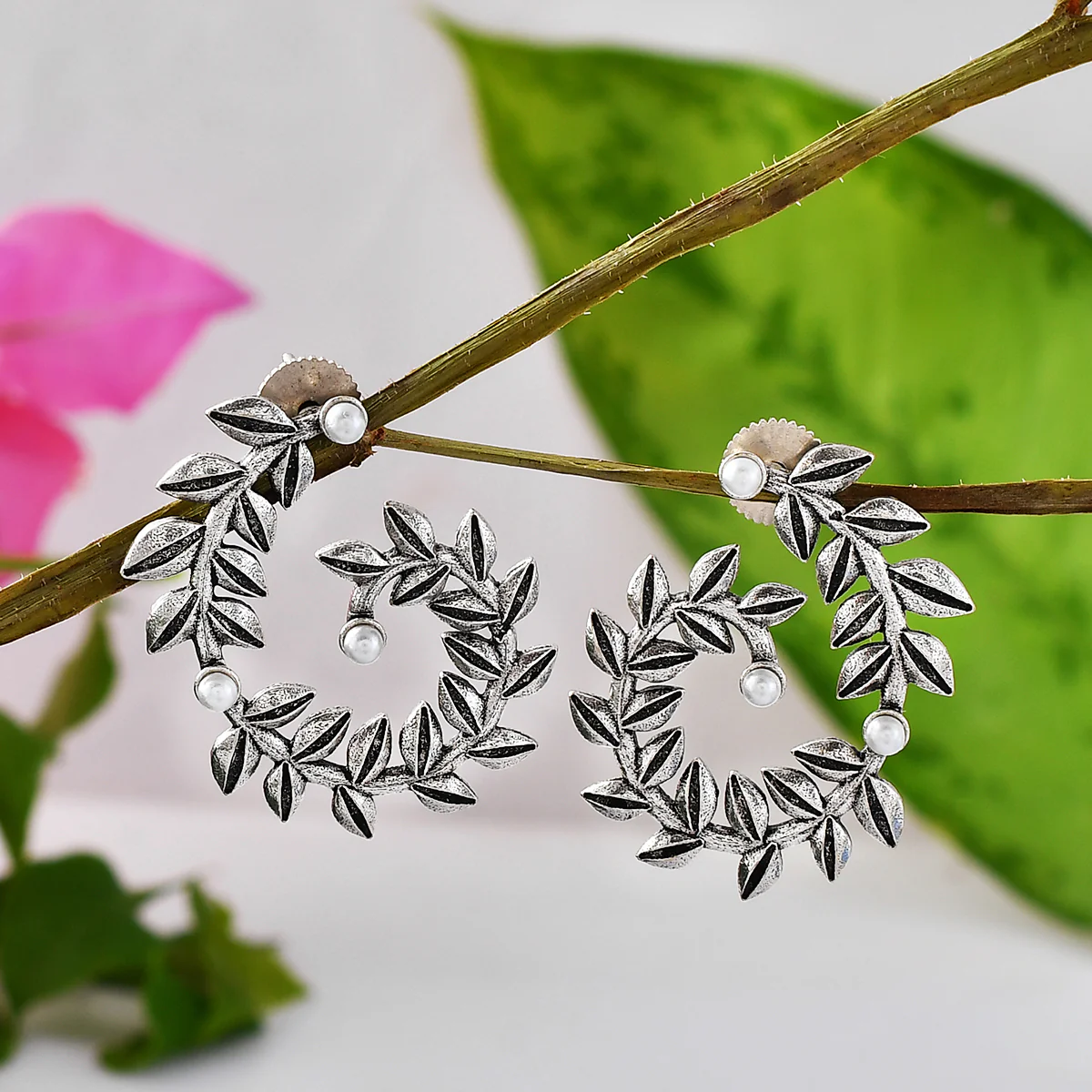 Fresh Fern Flora Spiral Earrings - Image 2