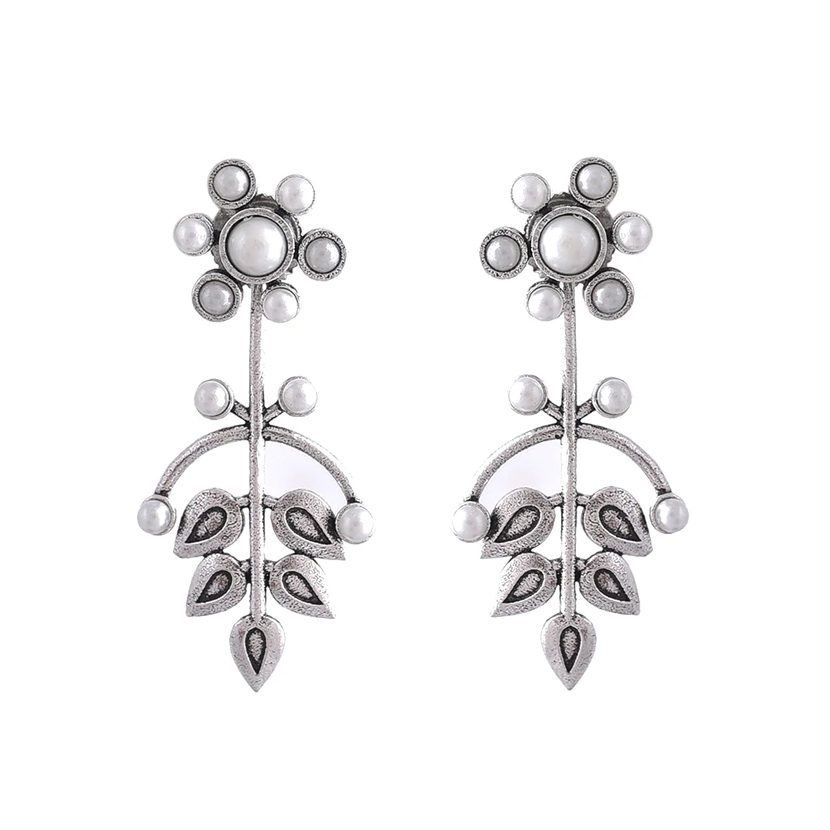 Fresh Fern Magnolia Drop Earrings - Image 3