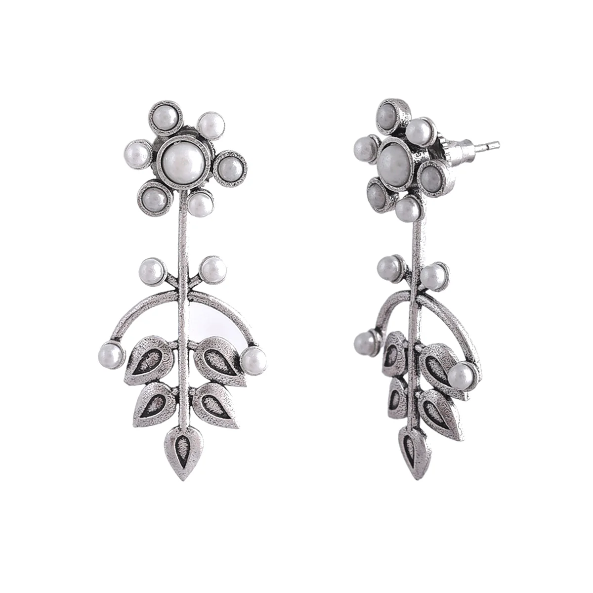 Fresh Fern Magnolia Drop Earrings - Image 4