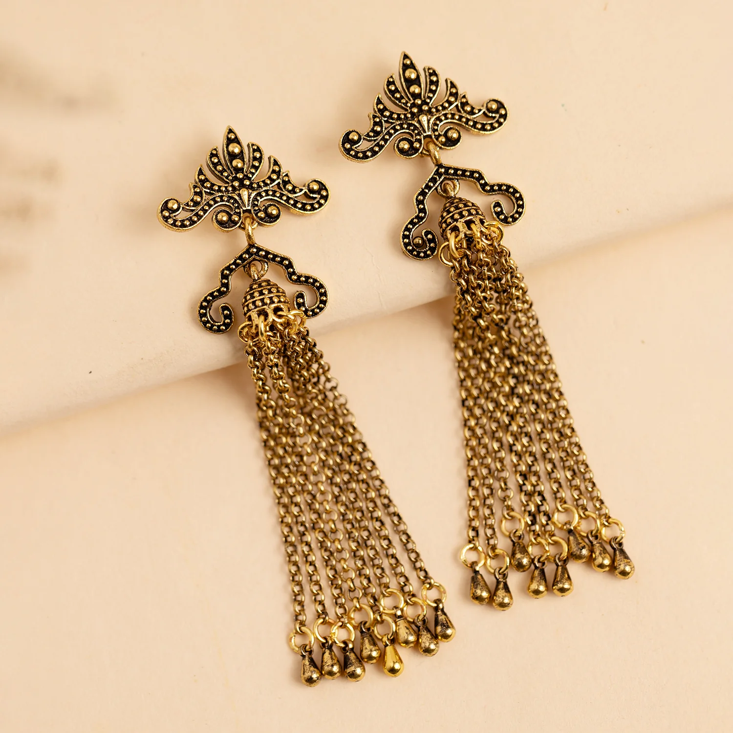 Fringes Chain Tassel Dangler Earrings
