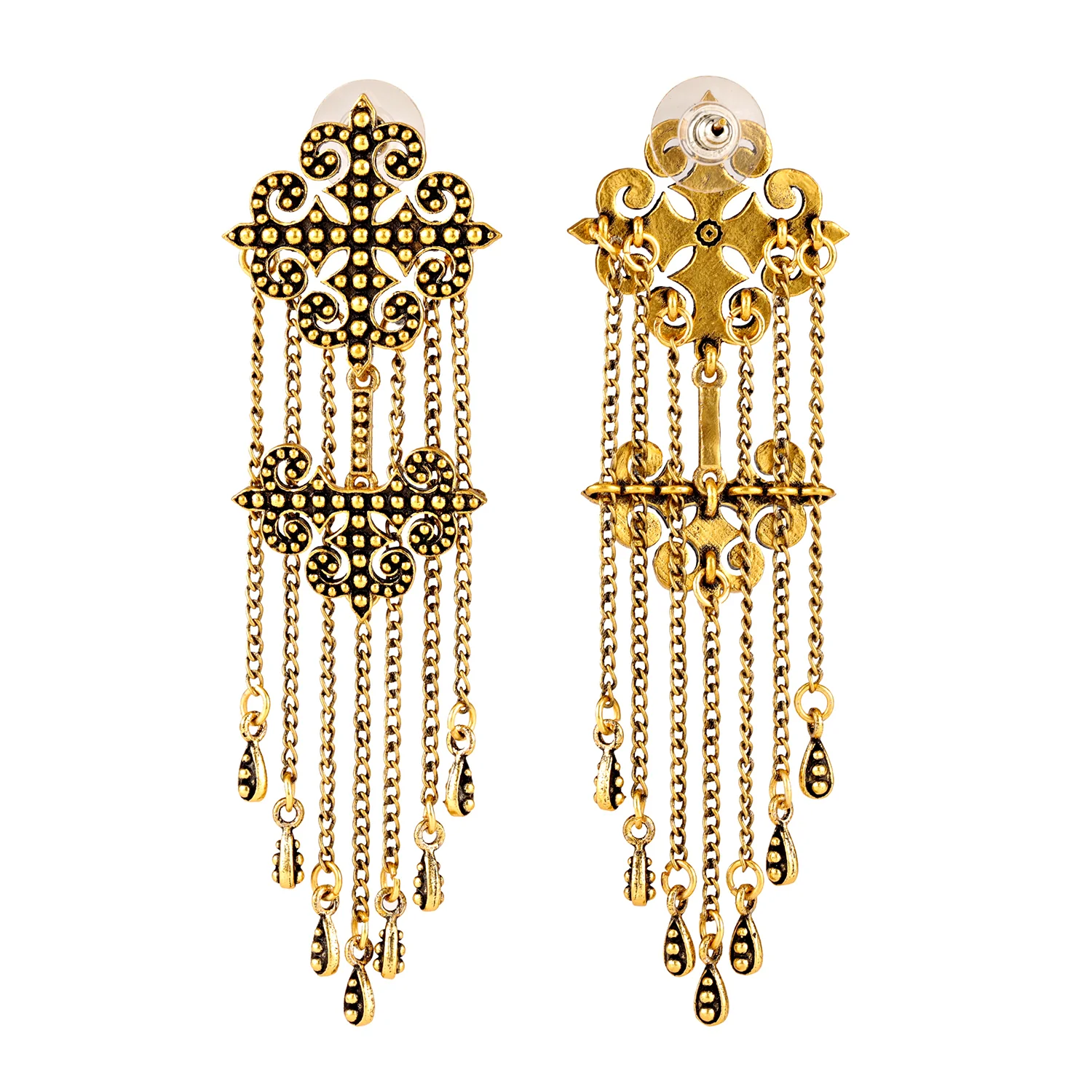 Fringes Thrill Statement Dangler Earrings - Image 3