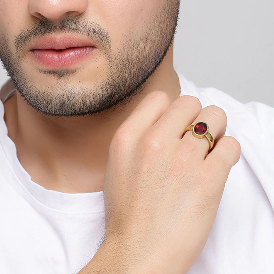 Garnet (Gomed) 3.25 Ratti Ashtadhatu Rashi Ratna Ring with original Lab Test Certificate - Image 2