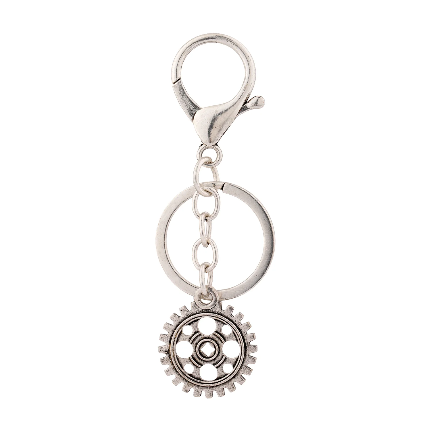Gear Up Silver Oxidised Bag Charm Keychain - Image 4