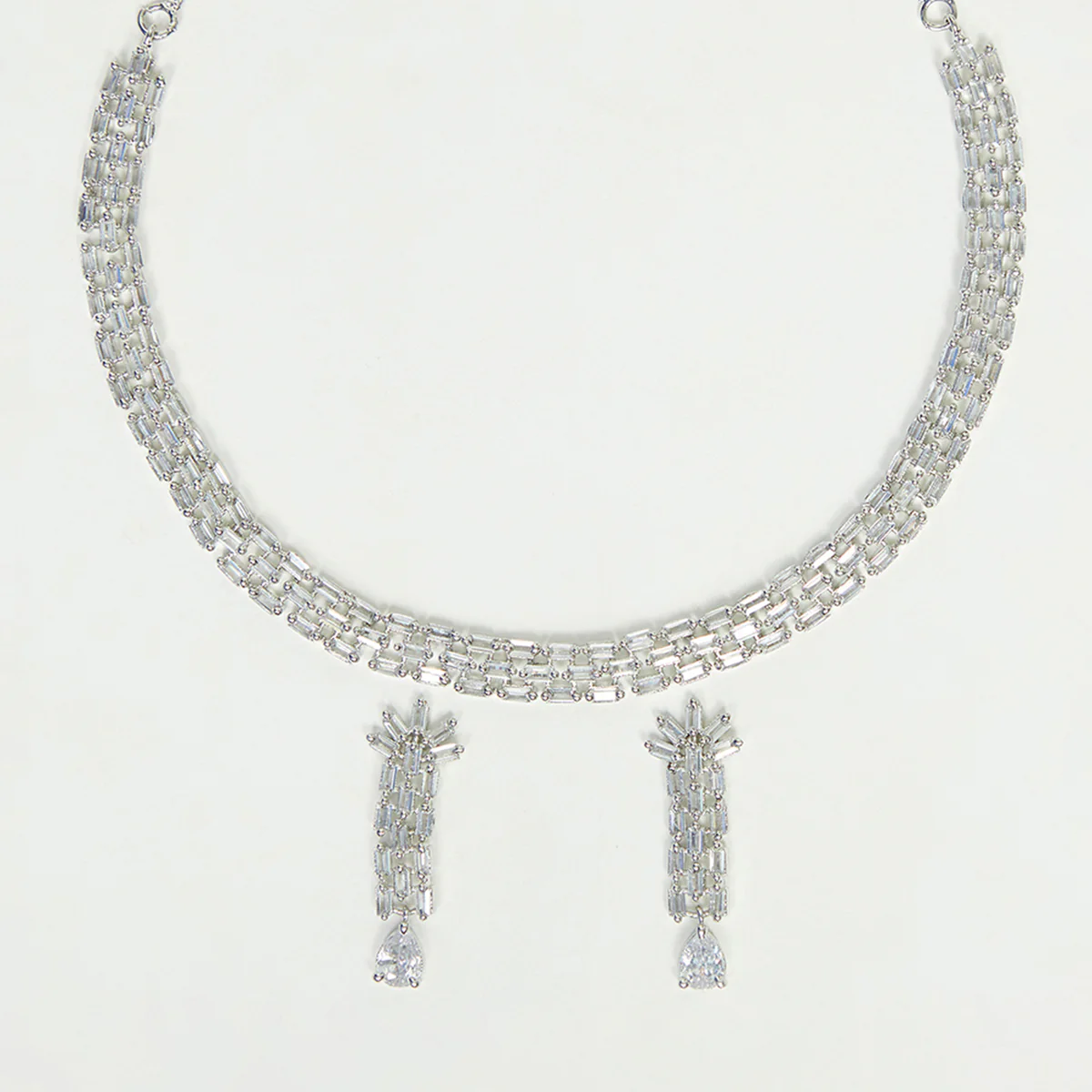 Gem CZ Stones Embellished Necklace Set - Image 4