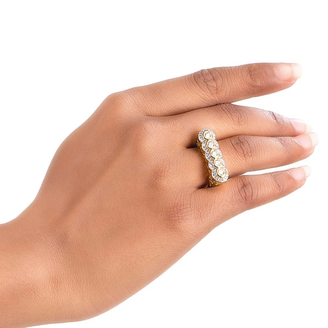 Gems Adorned Antique Inspired Ring - Image 2