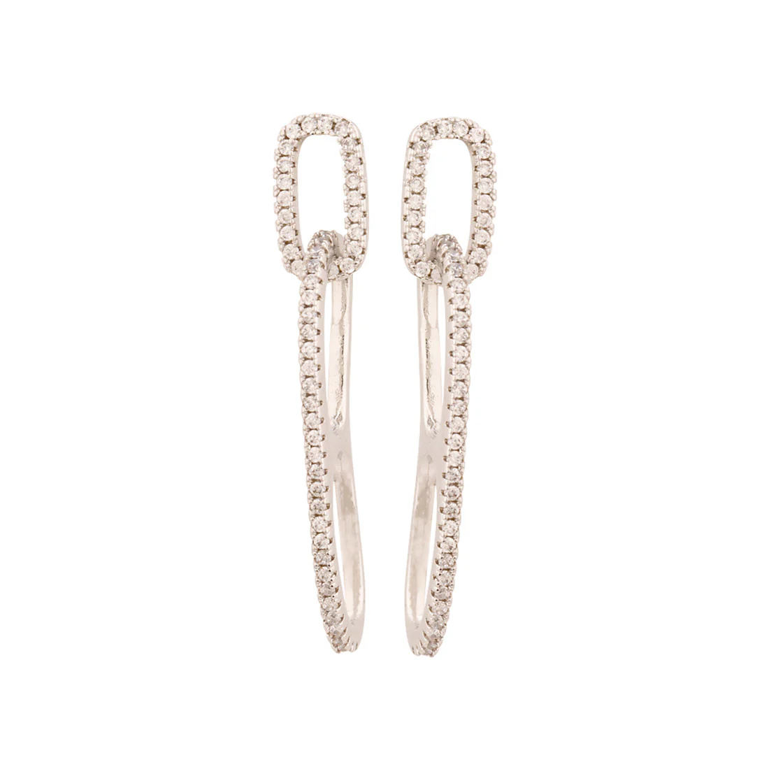 Gems Adorned Link Design Earrings - Image 3