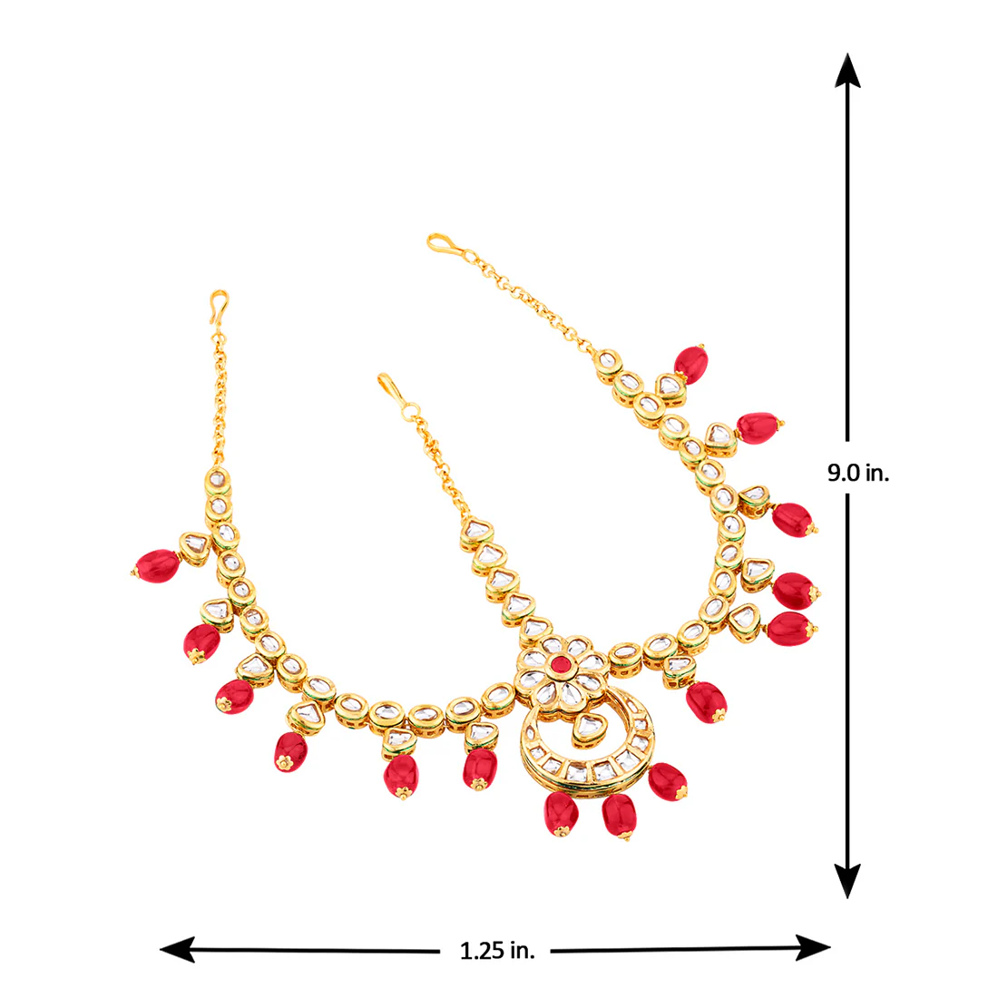 Gems Embellished Maang Tika - Image 4