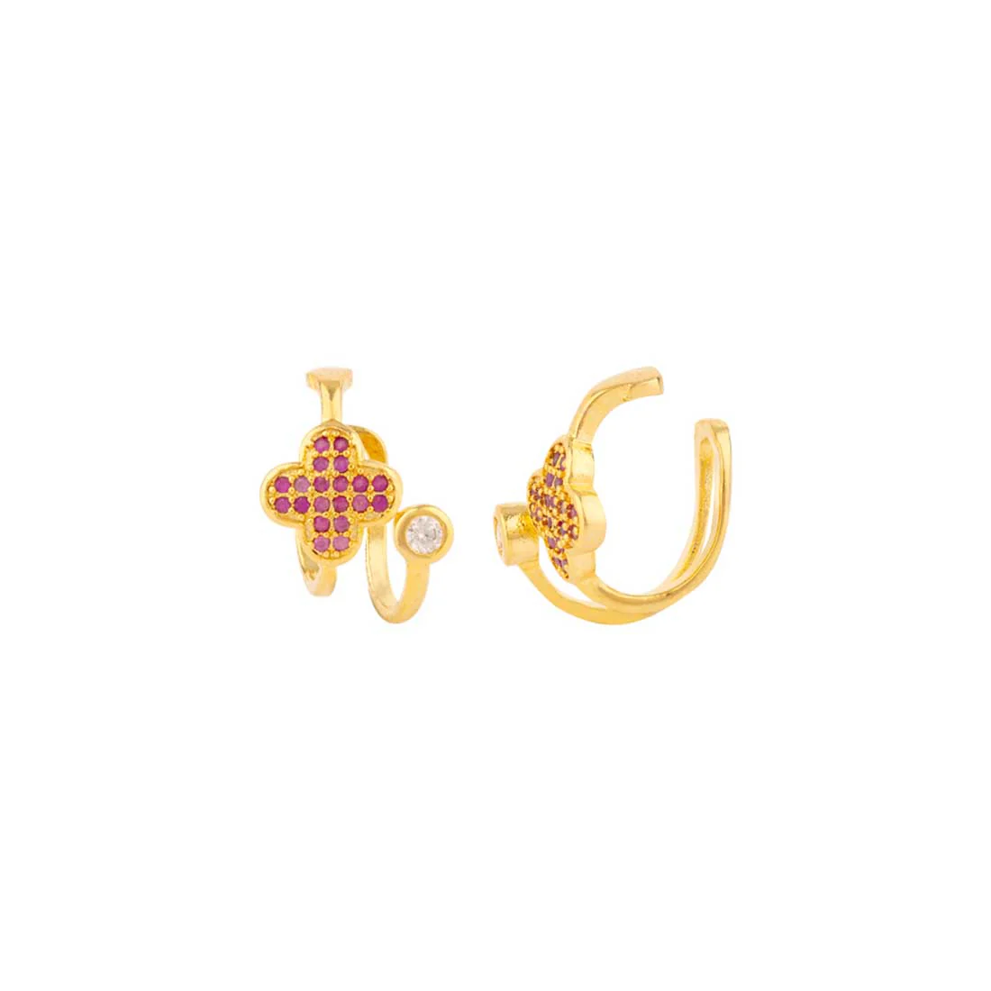 Gemstones Adorned Brass Earrings - Image 4
