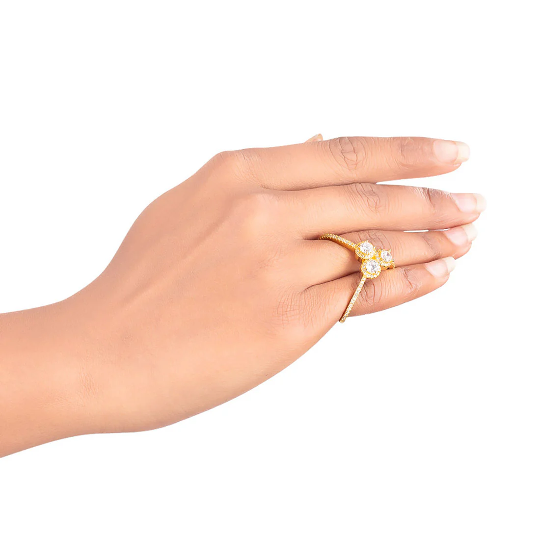 Gemstones Embellished Band Ring - Image 2