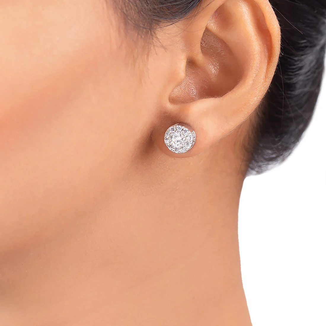 Gemstones Embellished Silver Plated Earrings - Image 2