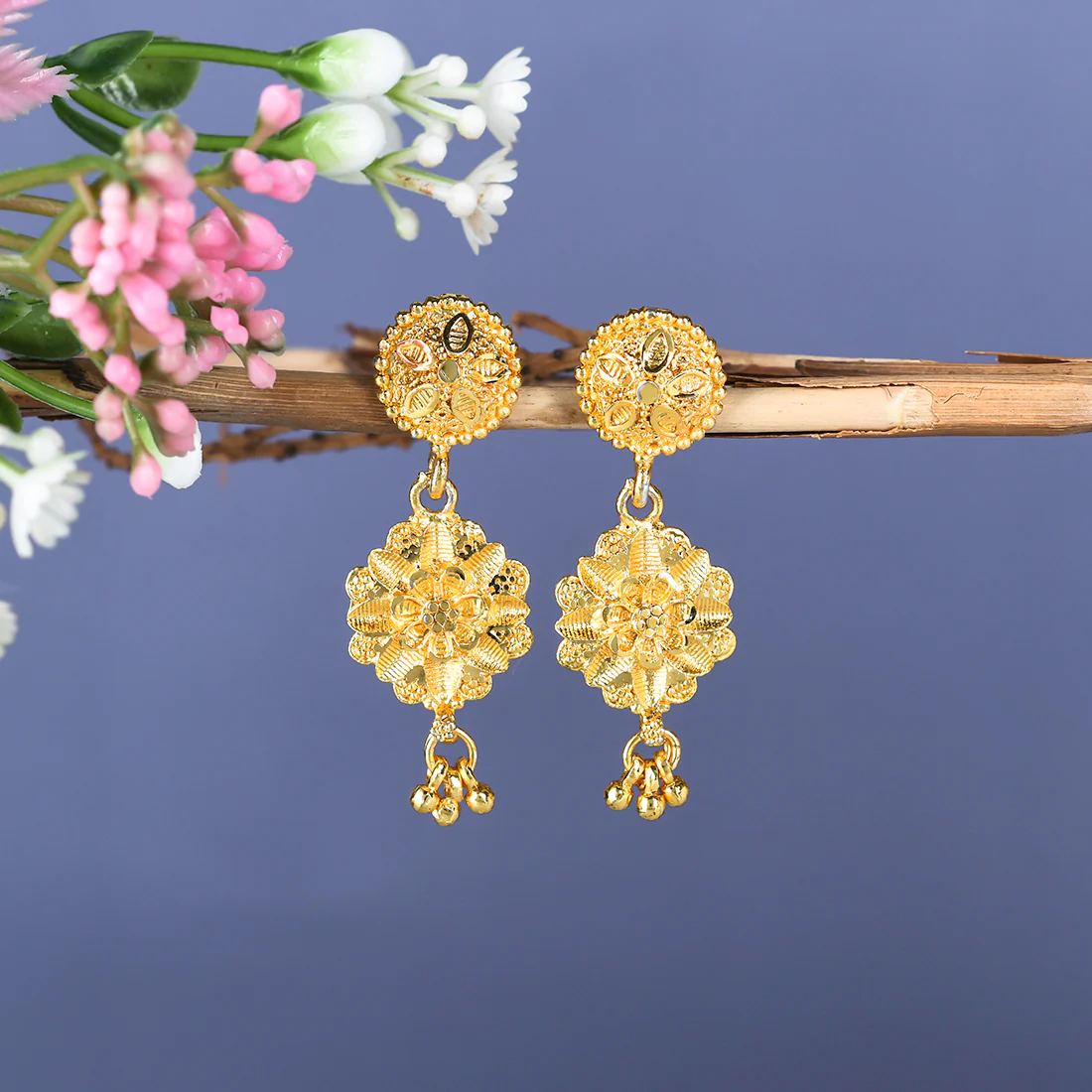 Generic Floral Drop Traditional Earrings