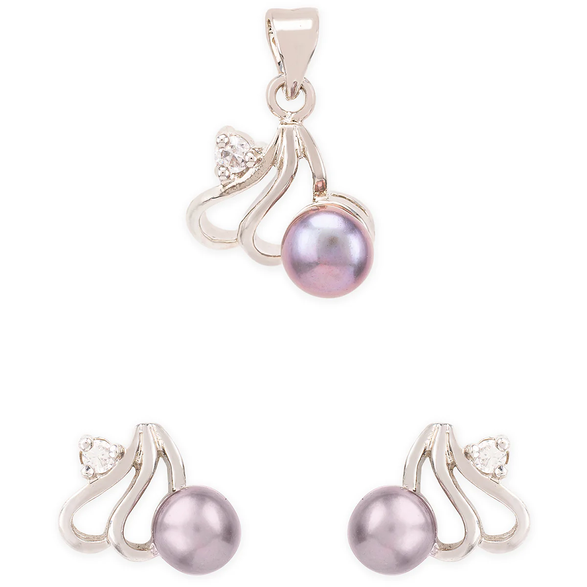 Generic Floral Pearl Pendant Set - Image 3