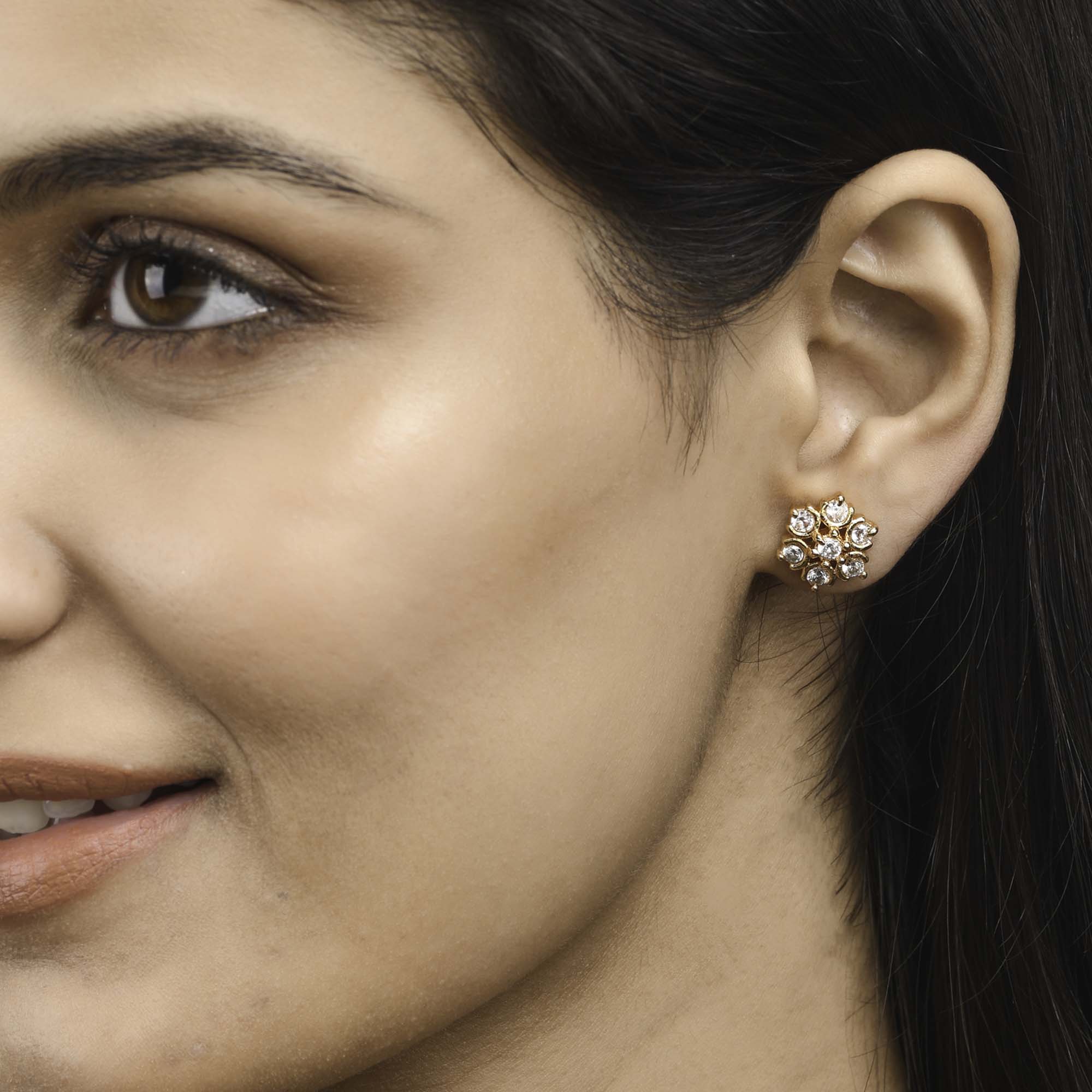 Sparkling Essentials Floral Stud Earrings - Image 2