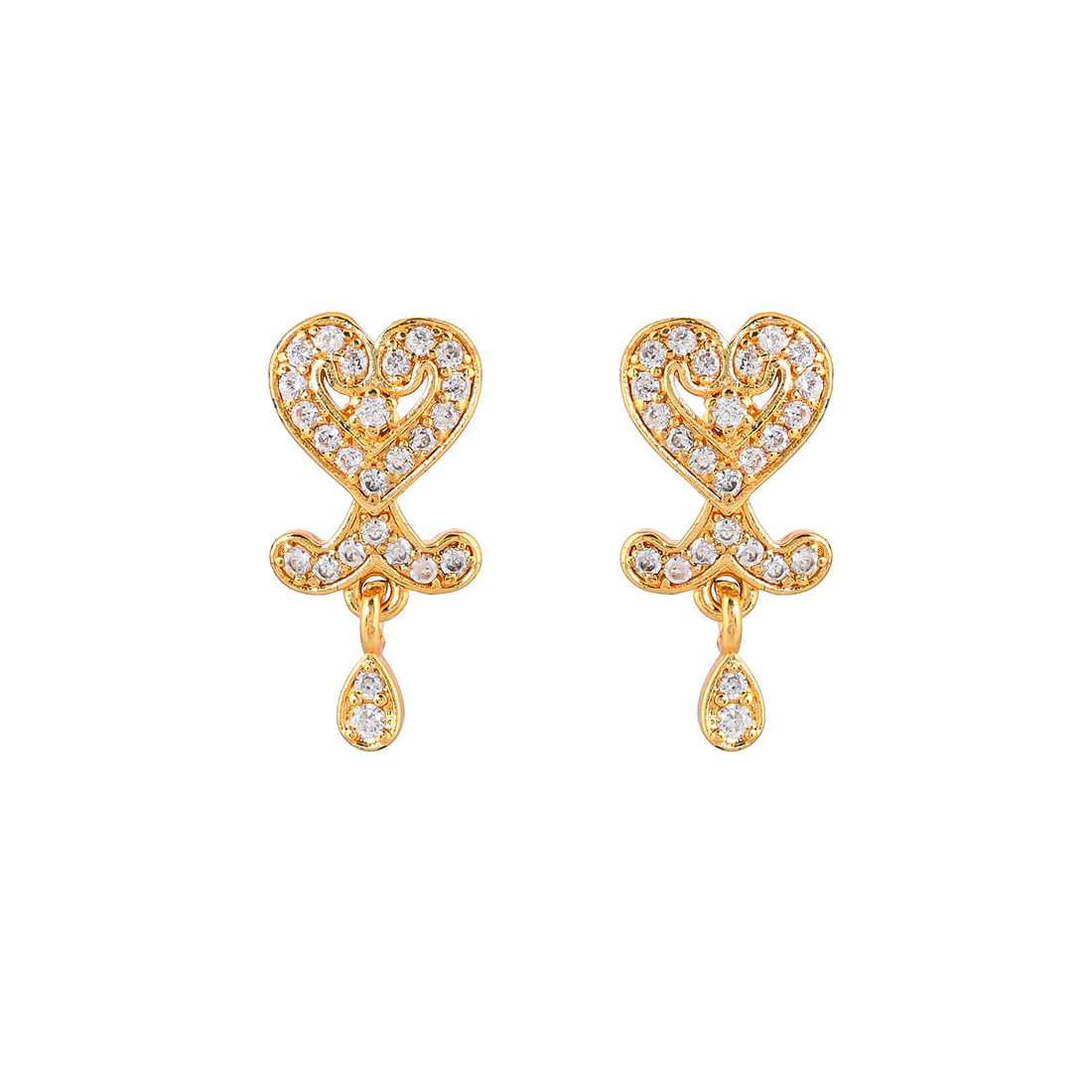 Generic Heart Motif Drop Earrings - Image 3