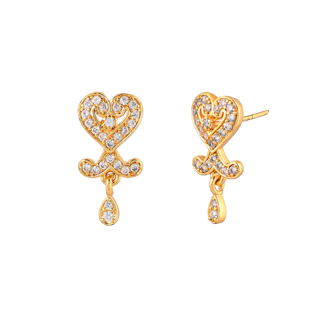 Generic Heart Motif Drop Earrings - Image 4