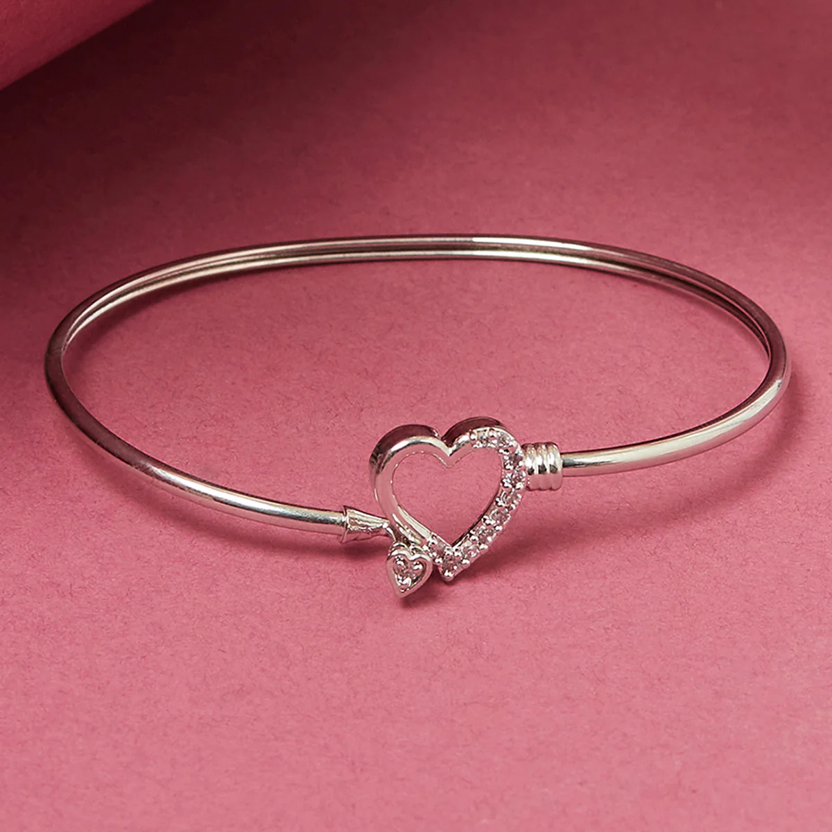 Generic Heart Silver Plated Bracelet