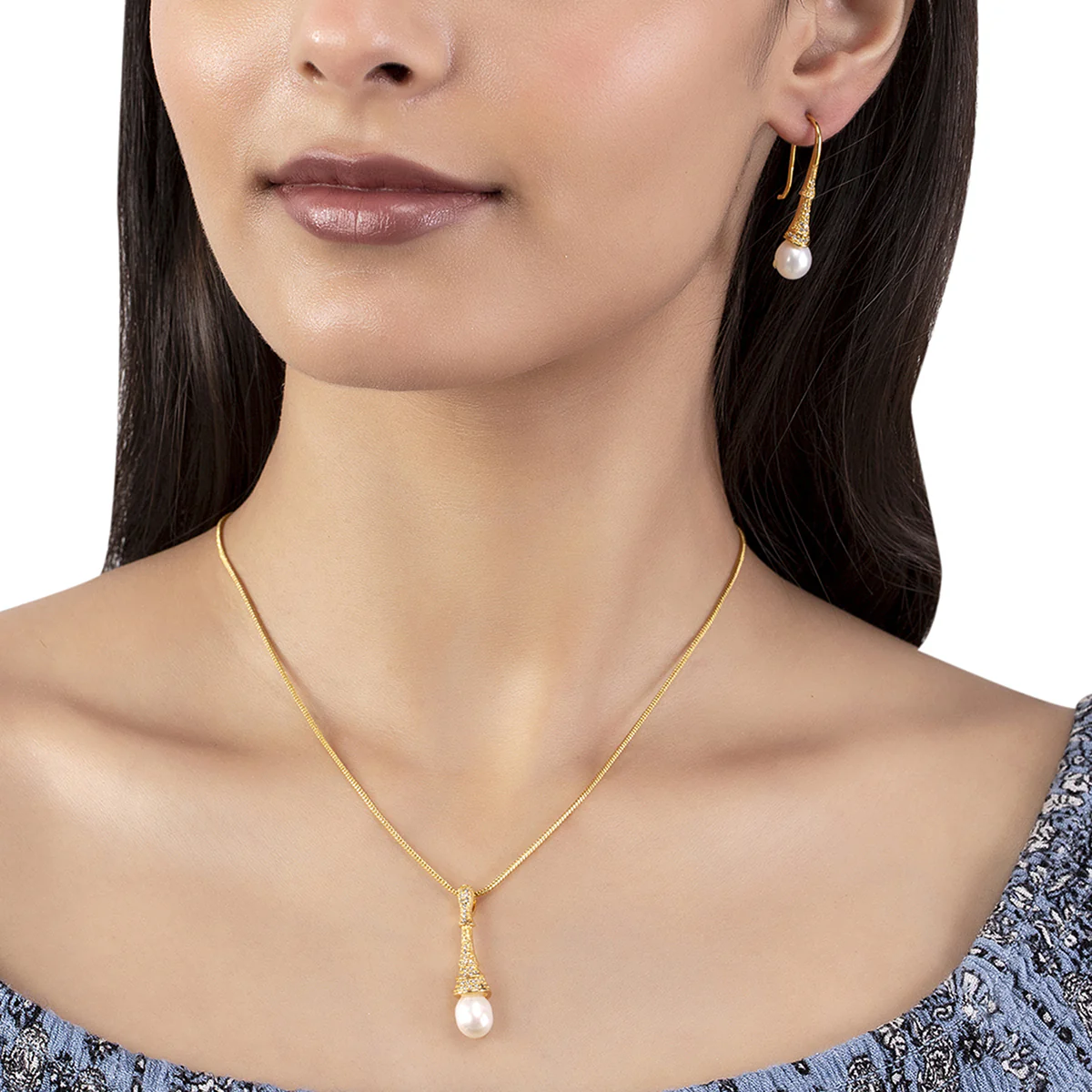 Generic Jhumki Style Pendant Set - Image 2