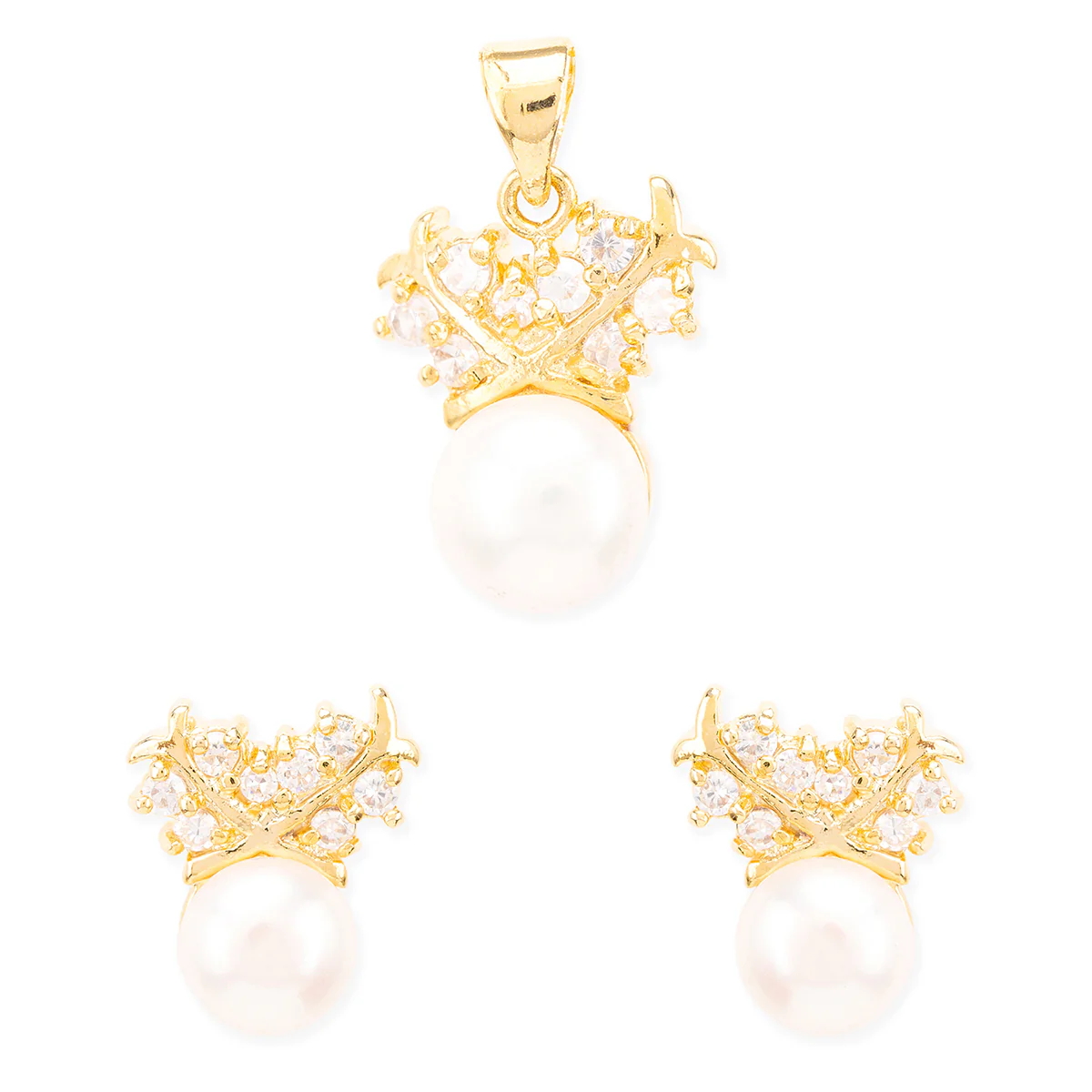 Generic Pearl Gold Plated Pendant Set - Image 3