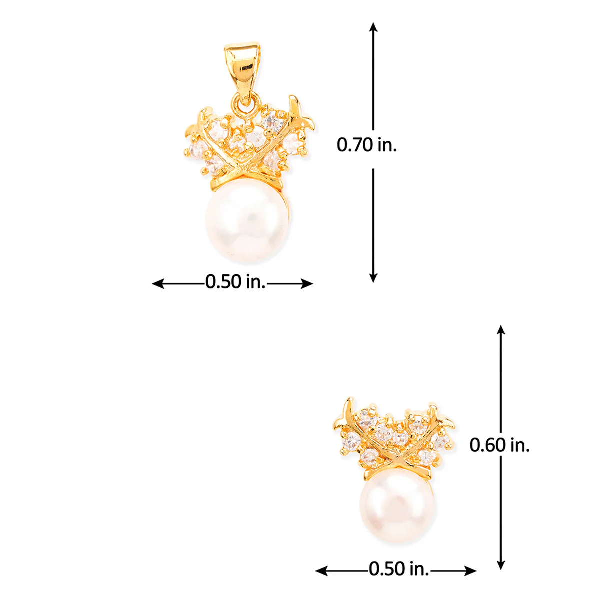 Generic Pearl Gold Plated Pendant Set - Image 6