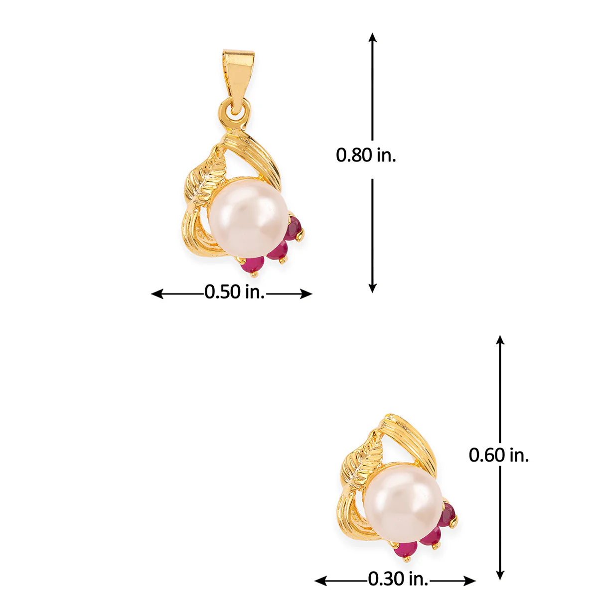 Generic Pearl Studded Pendant Set - Image 6
