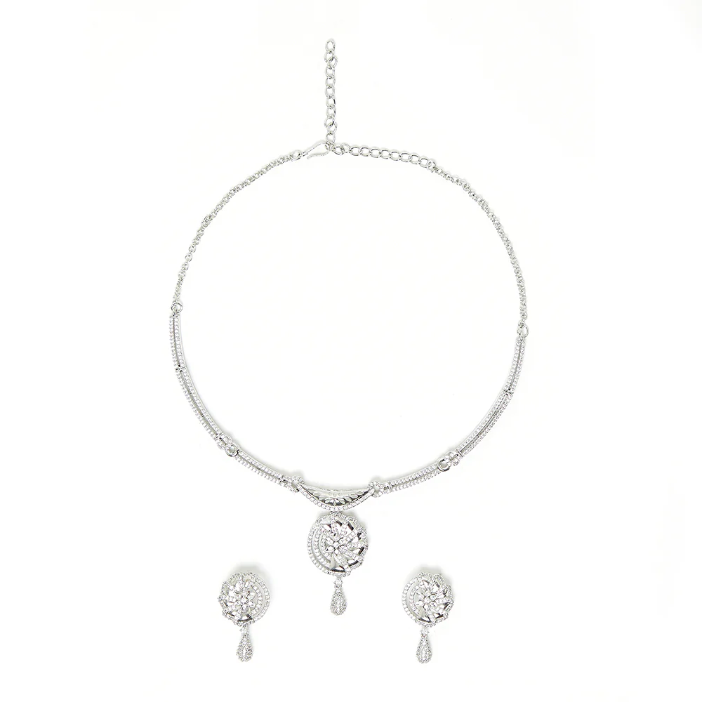 Sparkling Elegance Silver Plated Necklace Set - Image 4
