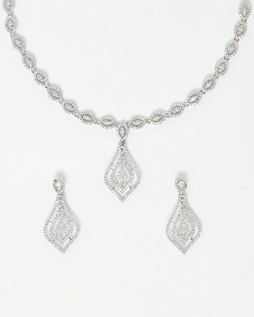 Generic Silver Plated CZ Necklace Set - Image 3