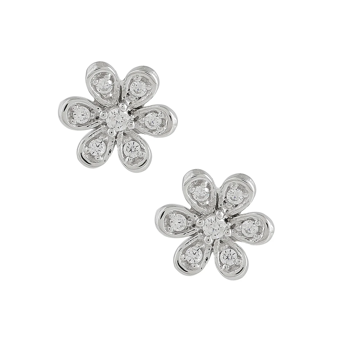 925 Sterling Silver Floral Stud Earrings - Image 3