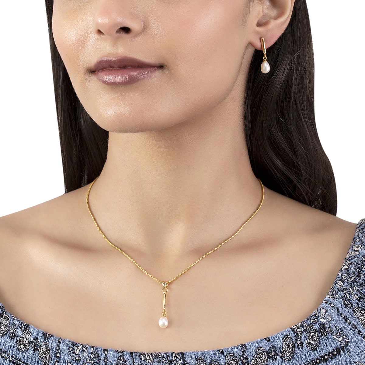Generic Sleek Pearl Pendant Set - Image 2