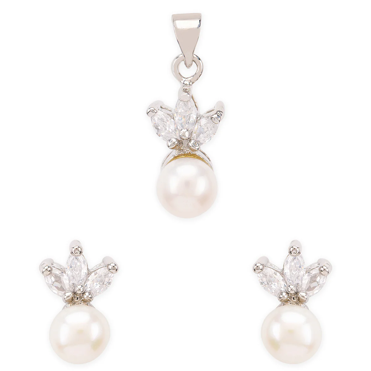 Generic Sleek Silver Plated Pendant Set - Image 3