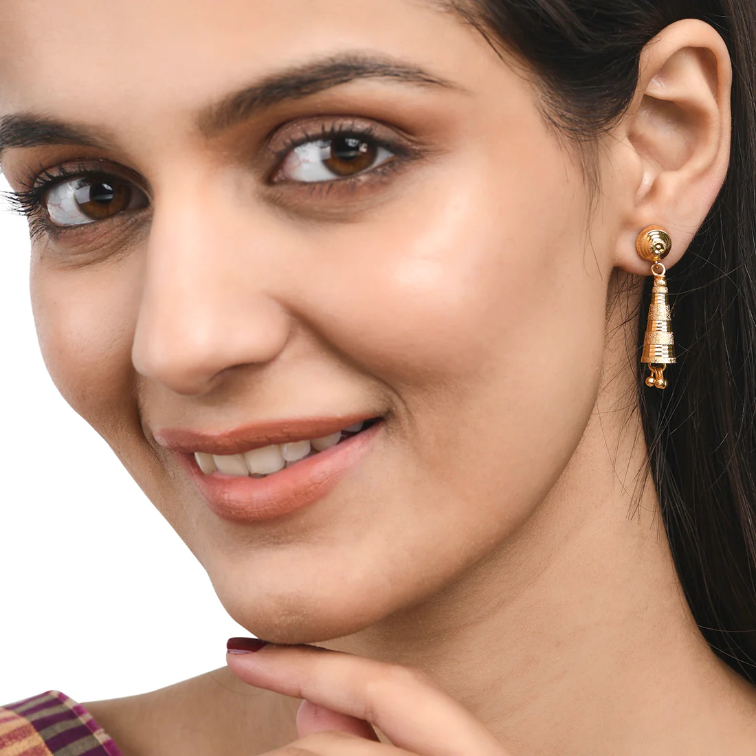 Generic Textured Cone Earrings - Image 2