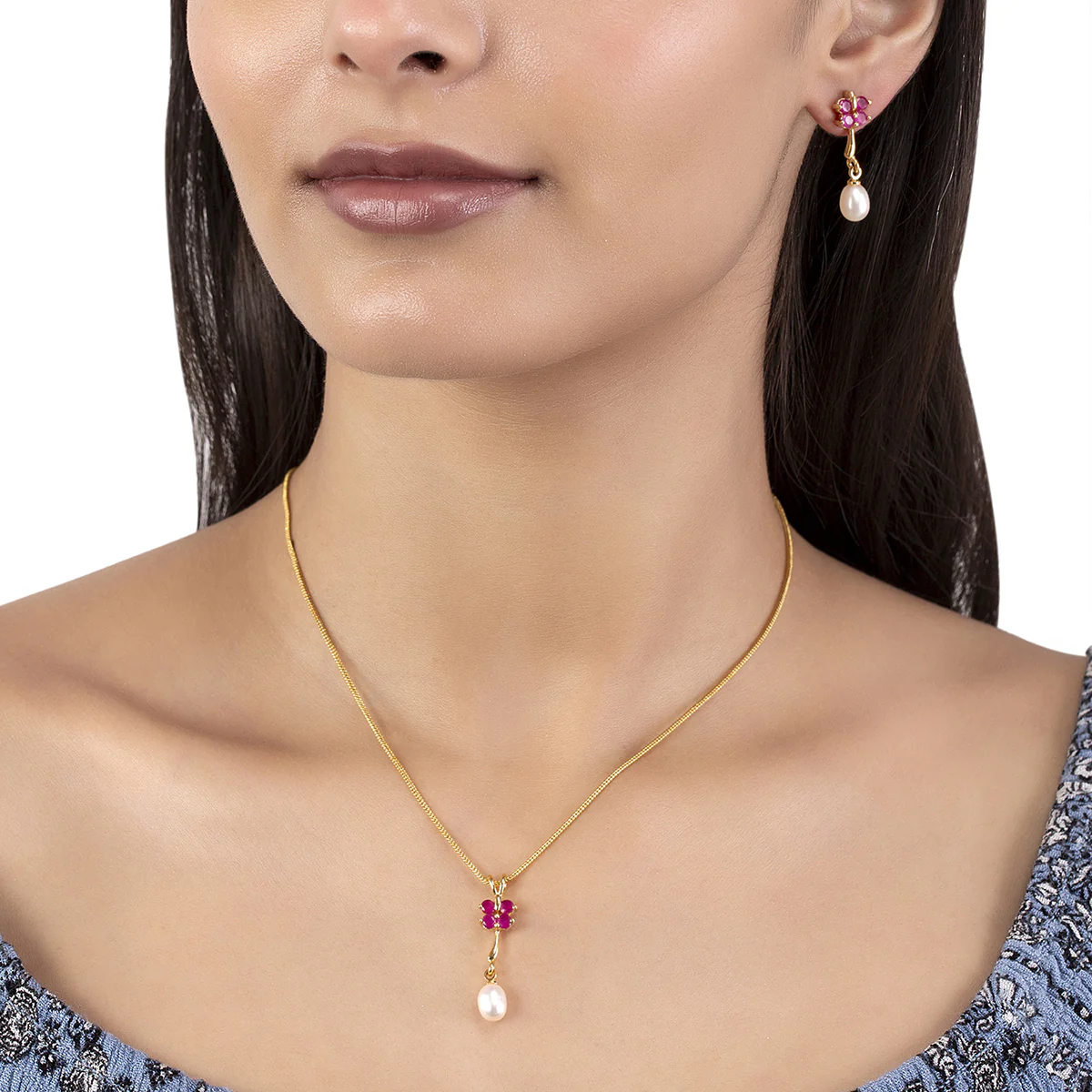 Generic Tiny Pearl Pendant Set - Image 2