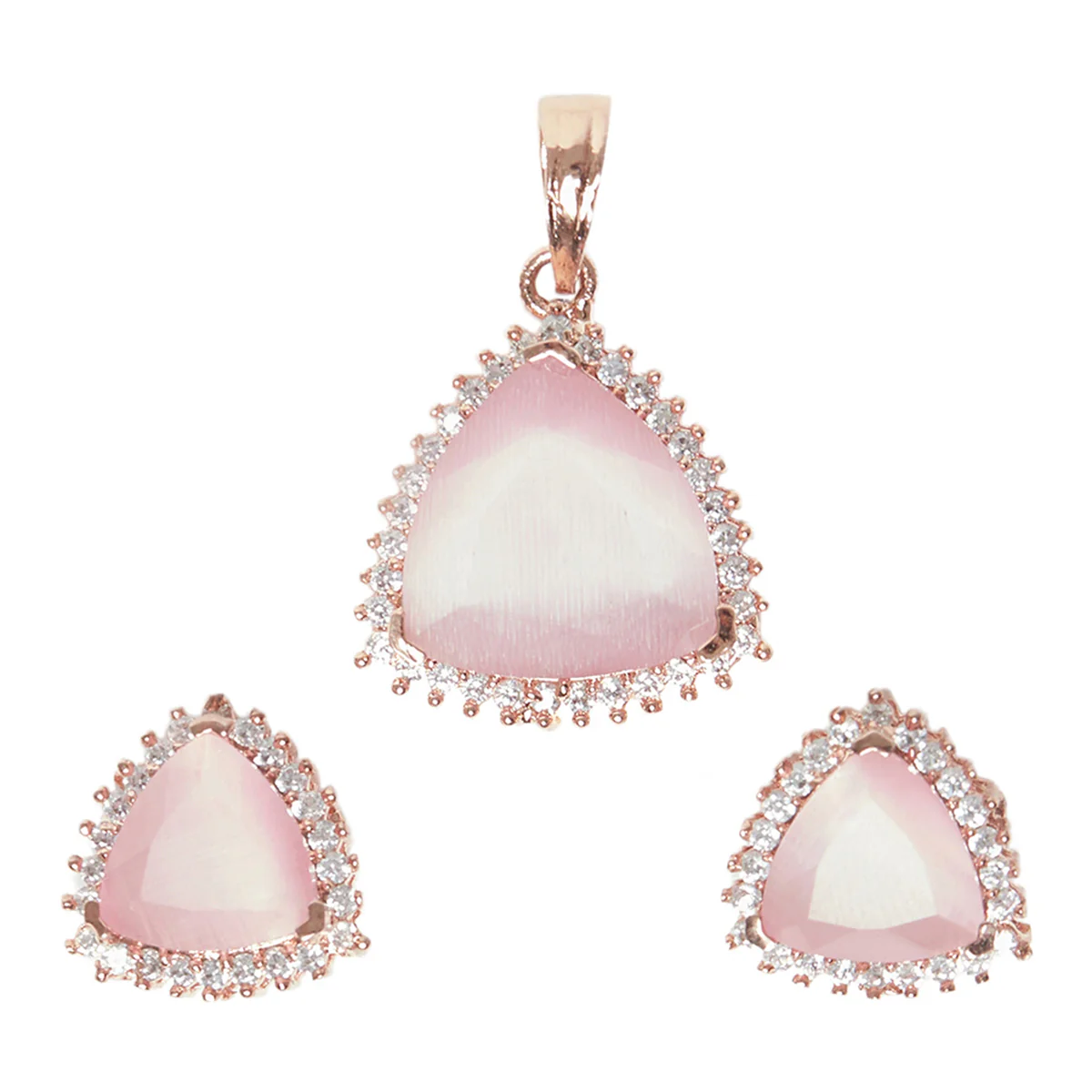 Sparkling Elegance Women Brass Pendant Set - Image 3