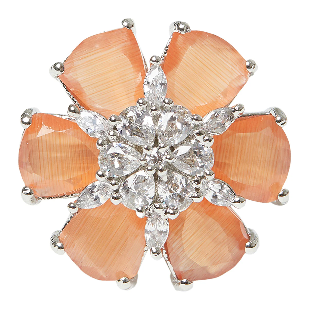 Sparkling Elegance Alloy Orange Ring - Image 3