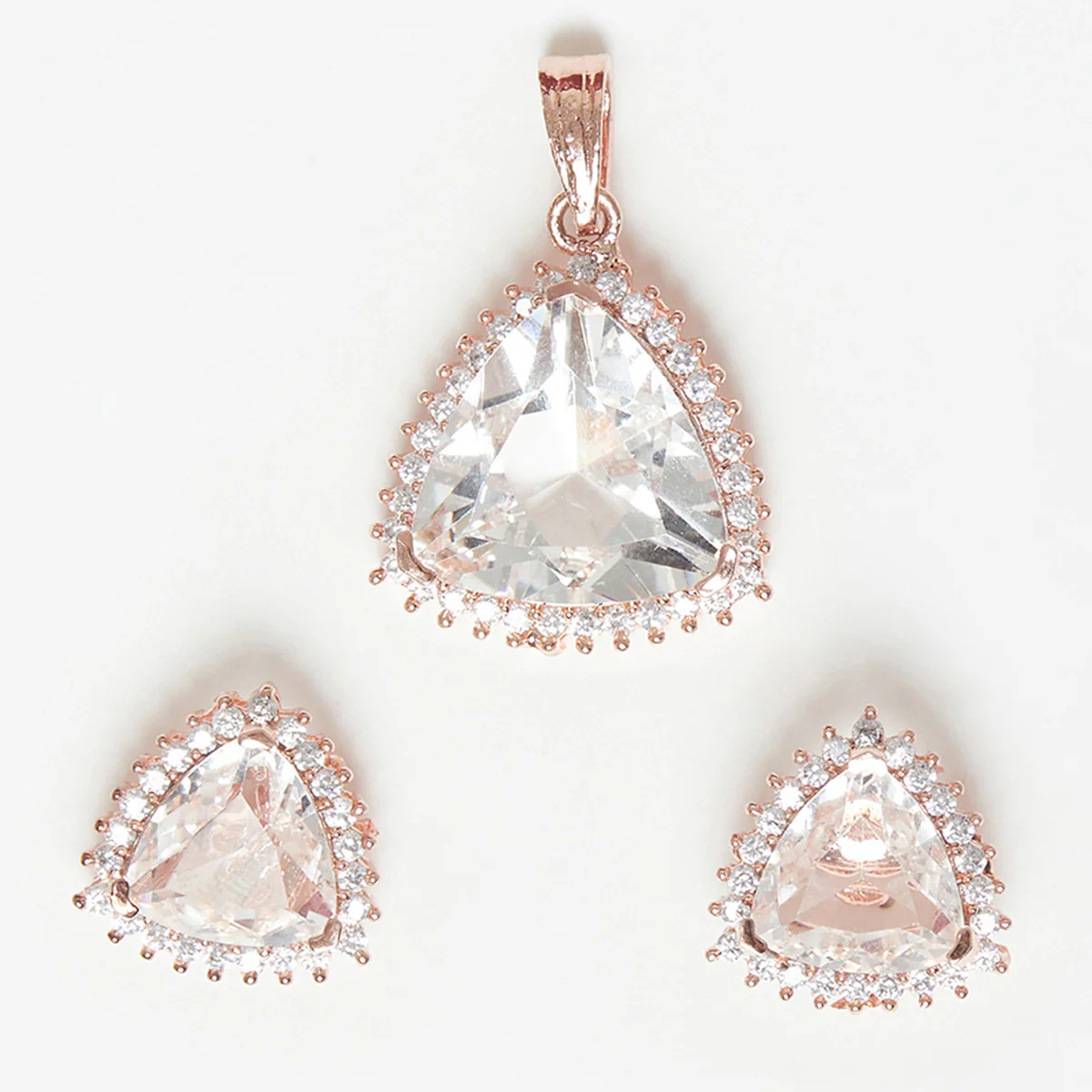 Sparkling Elegance Rose Gold Plated Pendant Set - Image 5