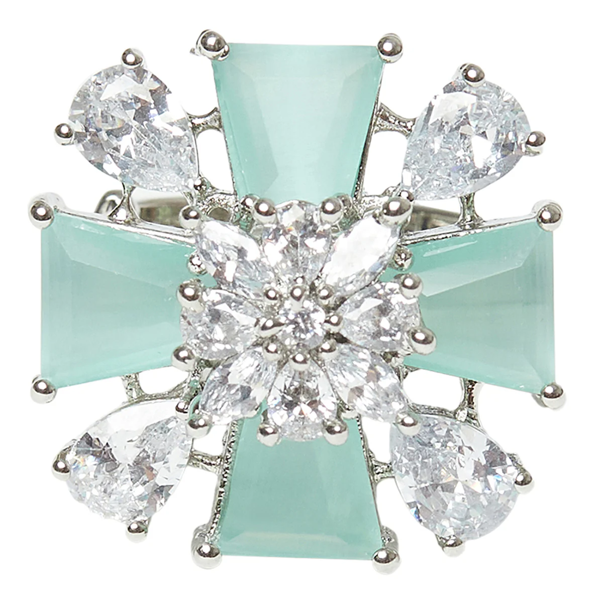 Sparkling Elegance Turquoise Stones Ring - Image 3