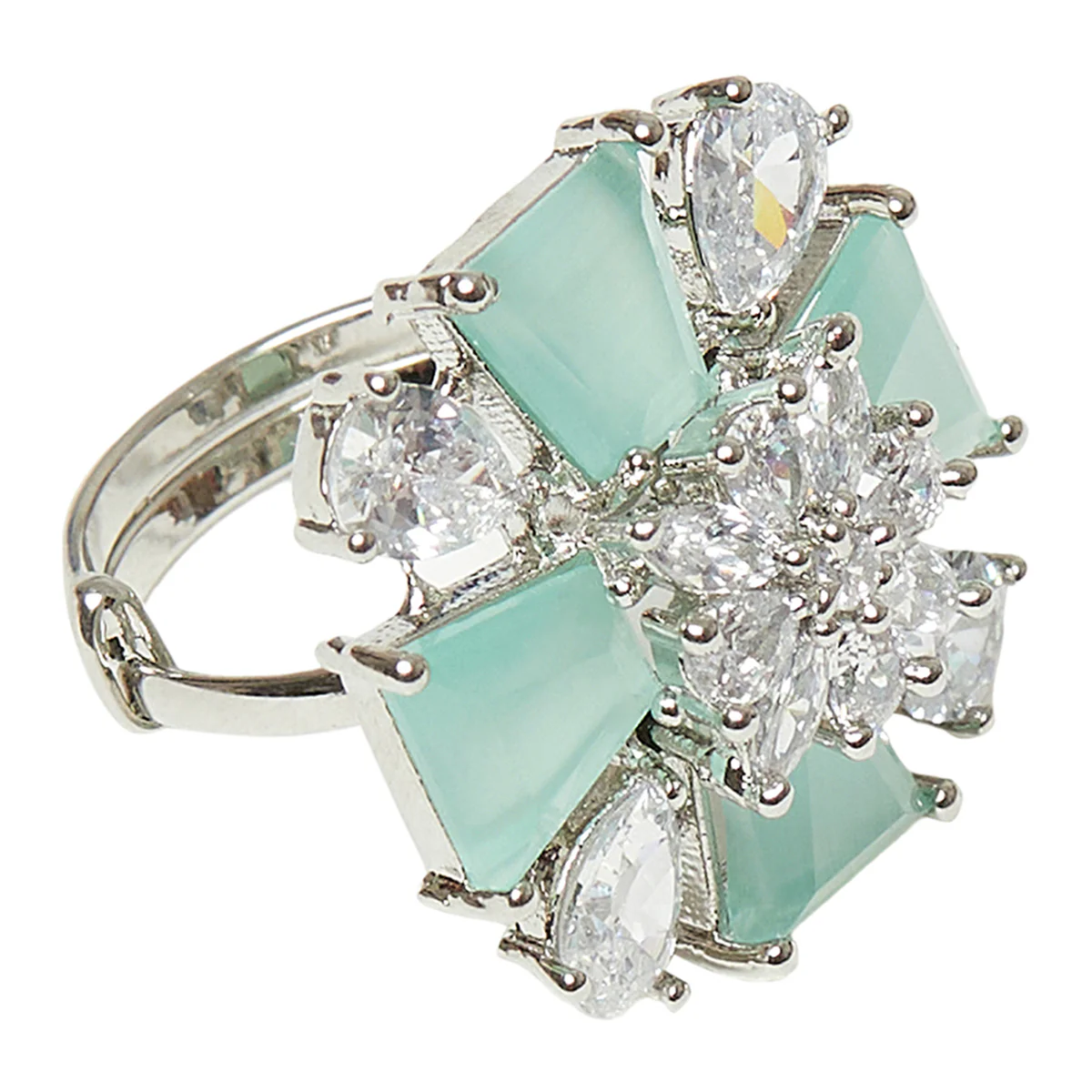 Sparkling Elegance Turquoise Stones Ring - Image 5